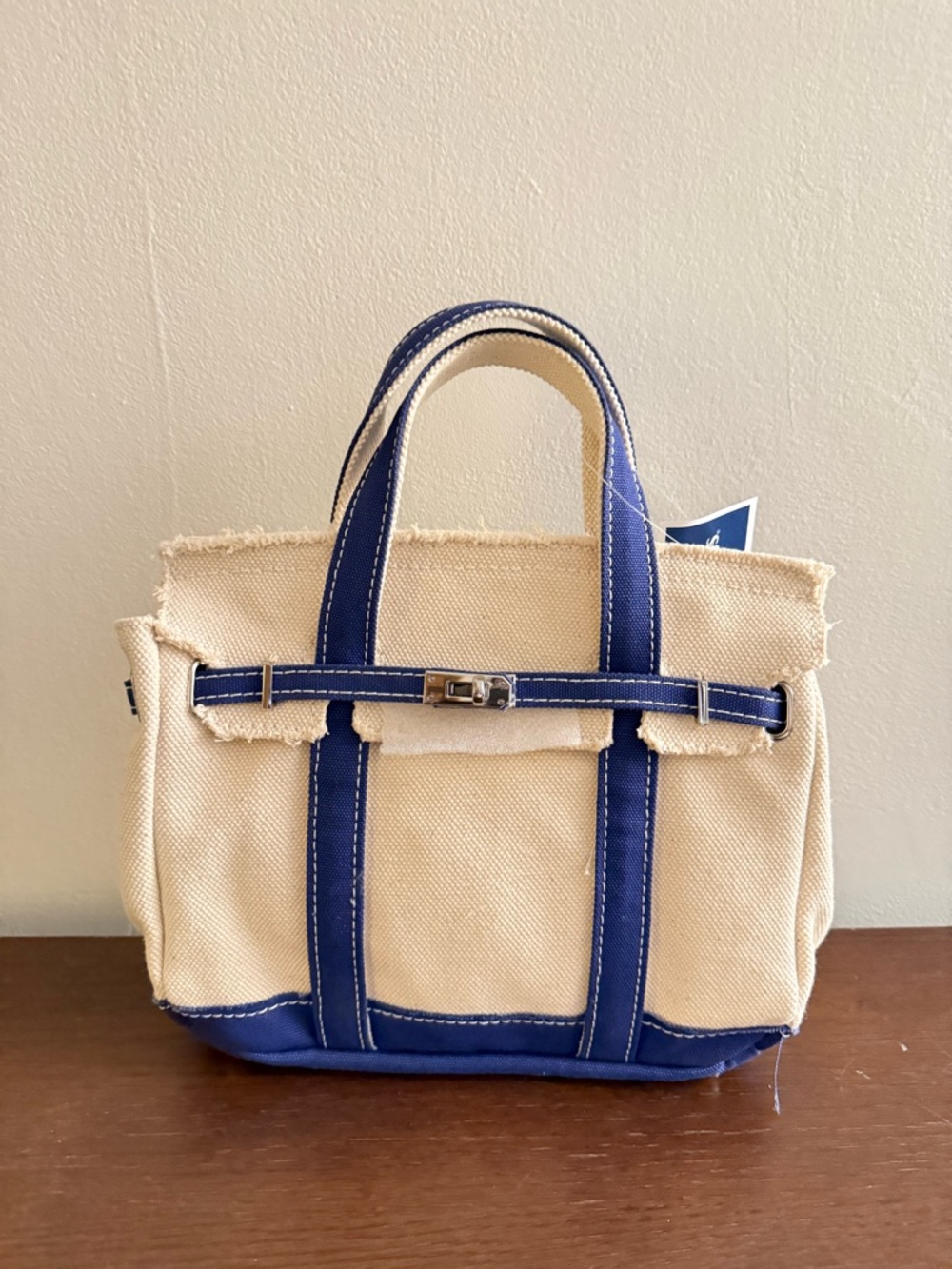Sunwin Canvas Boatkin Tote Bag Madaket Nantucket blue Handles TikTok Viral